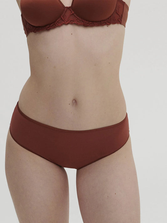 Model is wearing Andora Embroidered Retro Brief front picture with matching bra (sold separately)