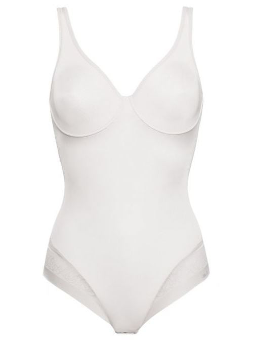 This bodysuit from SIéLEI Italy's Flower line is crafted from a lightweight poly material with contemporary lace inserts on the leg-lines for stylish support and comfort.