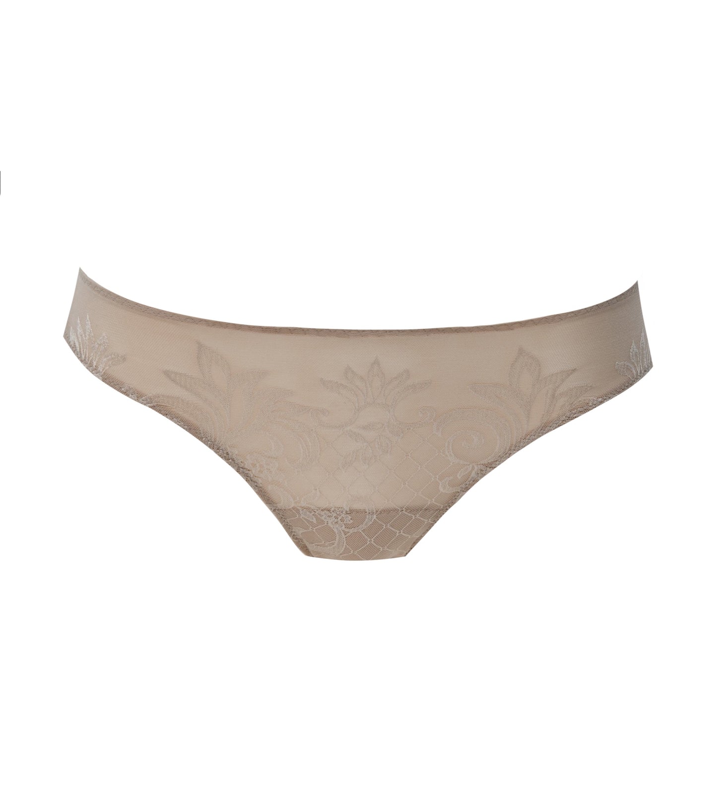 This Brazilian brief from the Free line by Italian brand Leilieve is exquisitely crafted from a delicate semi-sheer jacquard fabric featuring a harmonious blend of floral and geometric patterns. The ultra-thin and soft fabric is highly stretchy and offers superior comfort, making it perfect for all day wear.