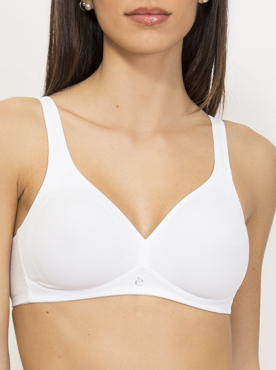 The Beauty line from SIéLEI of Italy presents an unlined and wire-free soft-cup bra characterized by its graceful design and smooth opaque, stretch microfiber fabric that provide comfort during any activity.