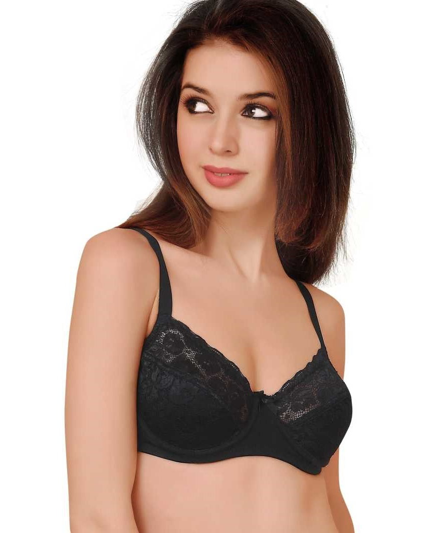 Larger Size Women Bra Full Coverage Padded Embroidered Underwire