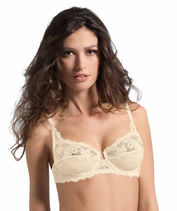Sielei's Floral Lace Cup Unpadded Bra from Italy offers supportive structure in a lightweight and comfortable design. 
