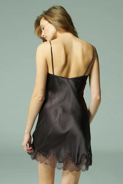 Back of Nightdress Silk Nocturne Line by Simone Perele at Di Moda Lingerie