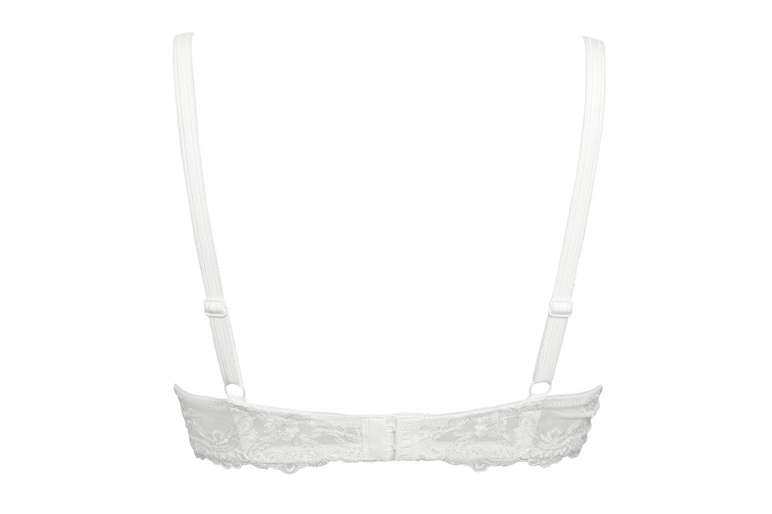 Lycra Push-Up Bra in Off-White with Embroidered Tulle