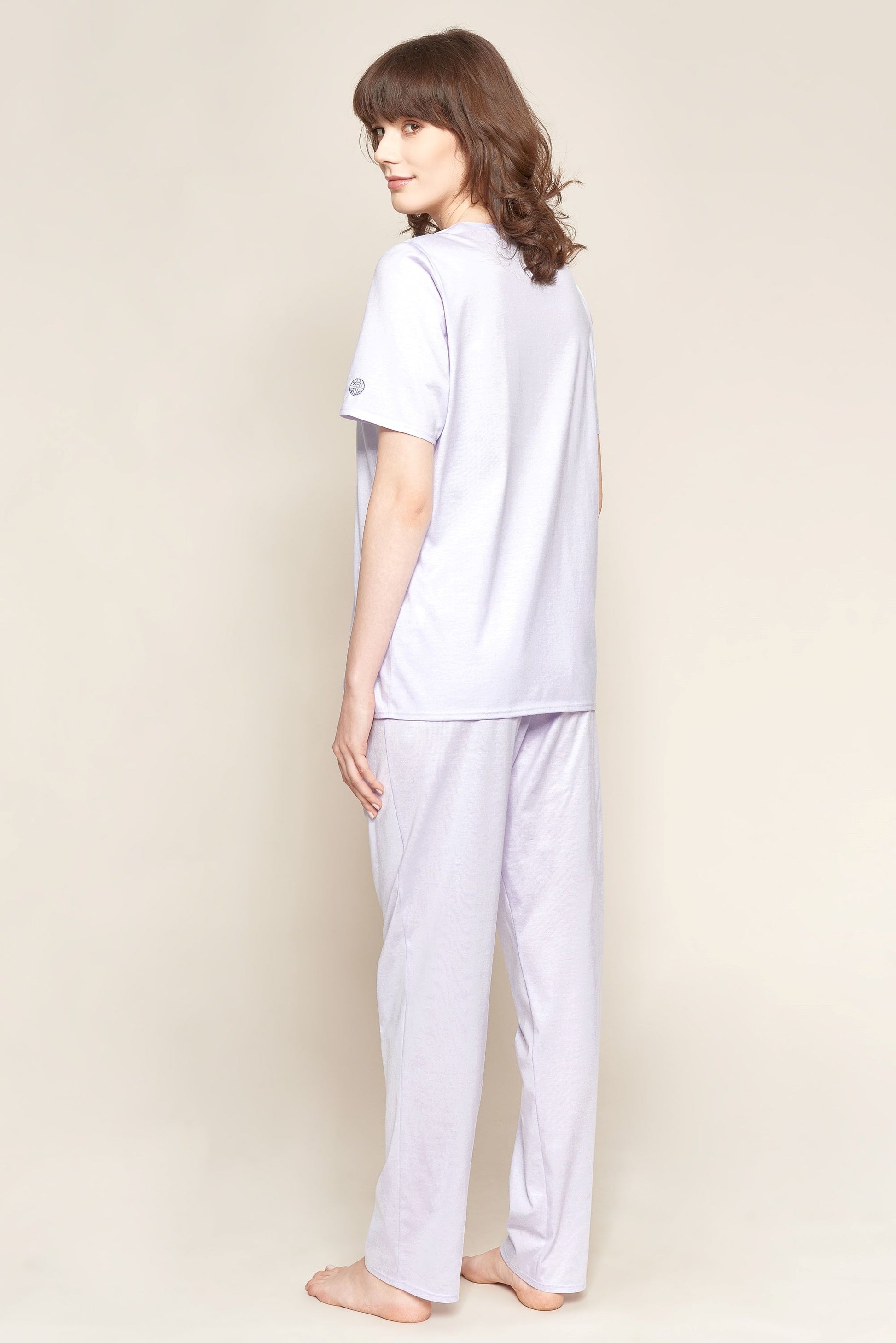 This 100% cotton single-jersey pajama set from Féraud Paris' High Class line is luxuriously soft and lightweight, featuring angular pleats on the front. 