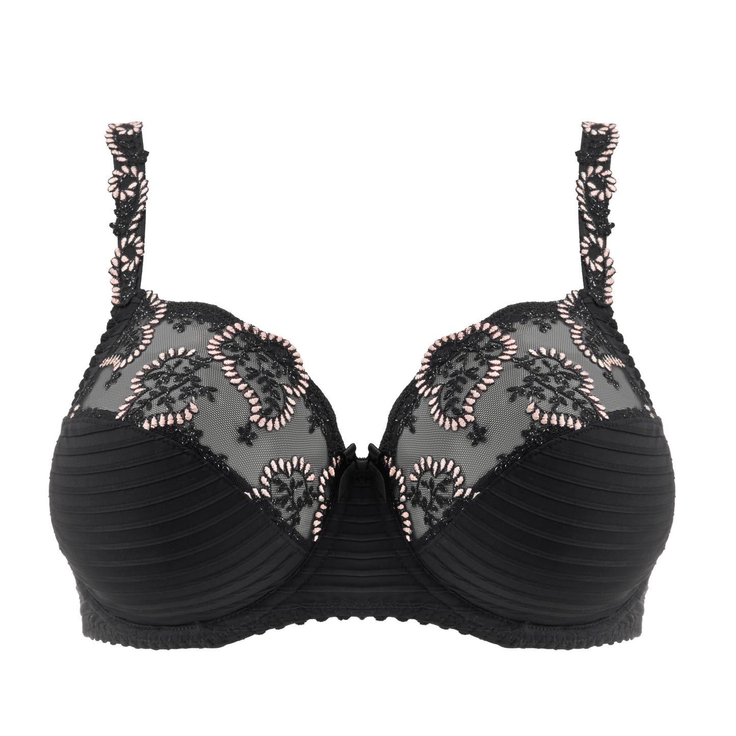 Pearlescent Embroidered Leaves Full Cup Bra