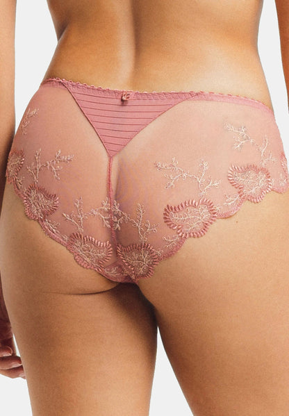 Louisa Bracq Elise Pearlescent Embroidered Leaves Shorty 