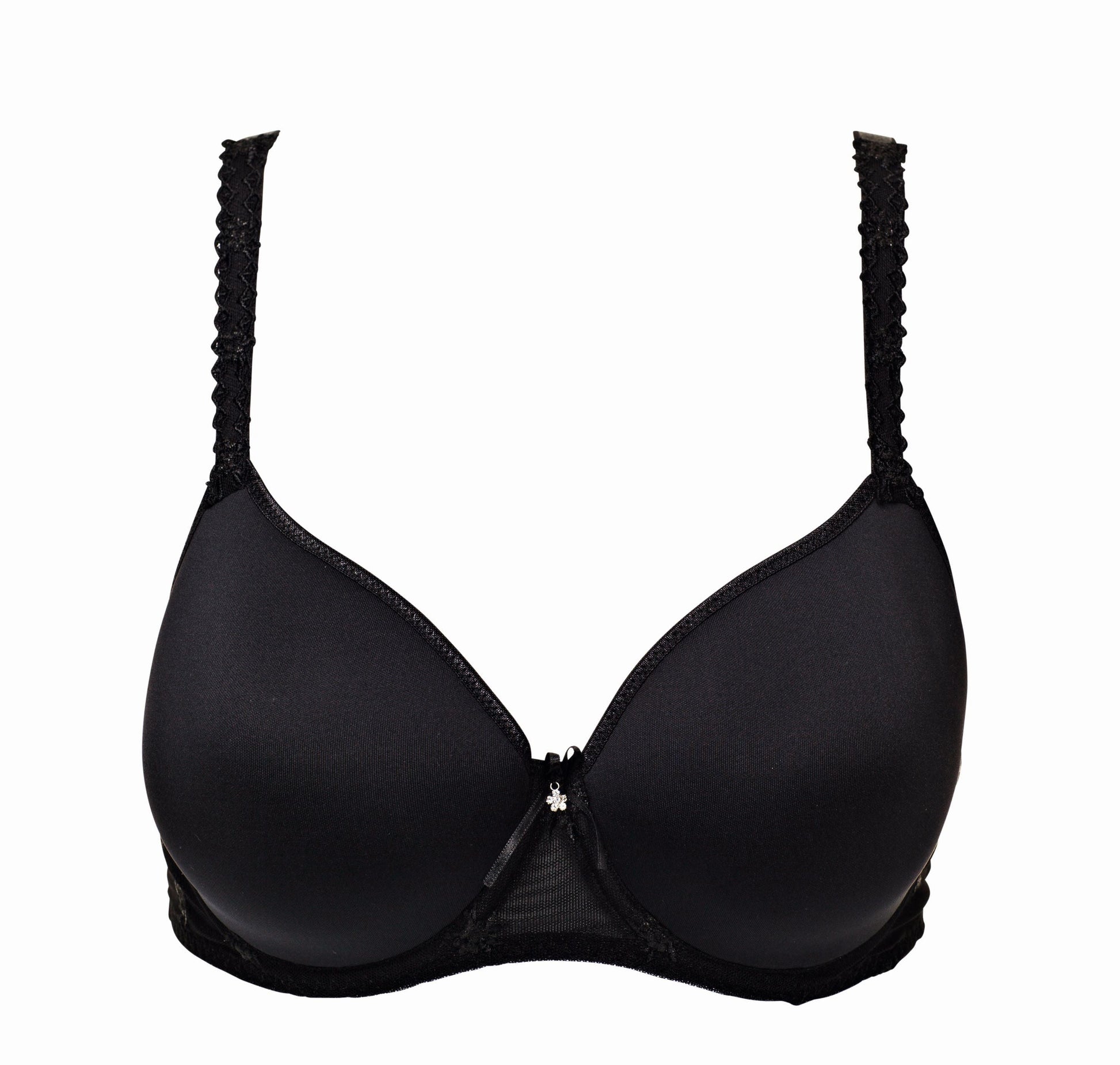 This Louisa Bracq spacer bra from the Chantilly line has strategically minimal decoration on the cups and no embroidery, affording increased invisibility when worn beneath clothing.