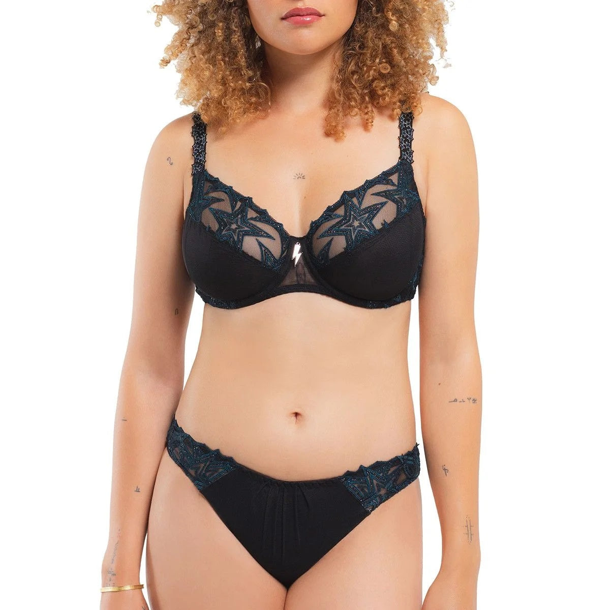 The Louisa Bracq full cup bra from the Superstar line is detailed with a star embroidery pattern for a chic and sultry look. 