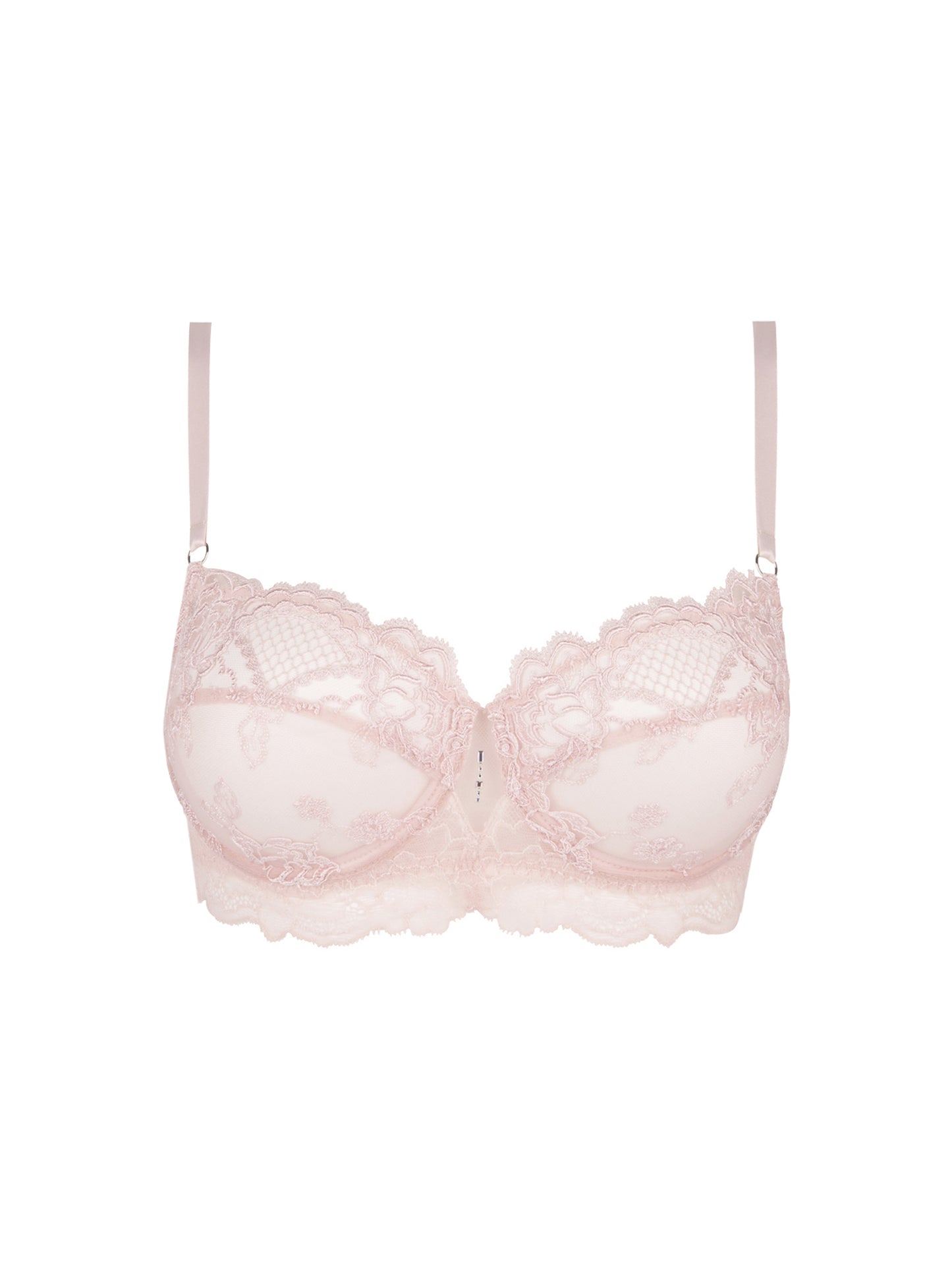 Picture with clear background of a Sublime En Dentelle Demi Cup Bra in rose colour.