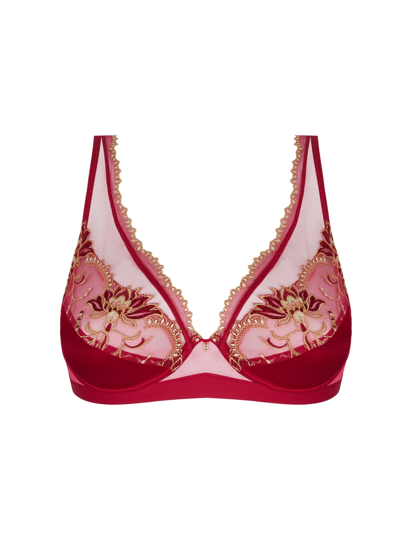 Eblouissante Icone Glam Triangle silk bra by Lise Chrmel.