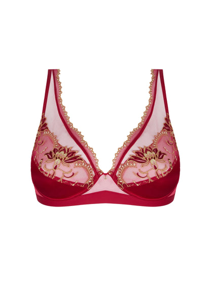 Eblouissante Icone Glam Triangle silk bra by Lise Chrmel.