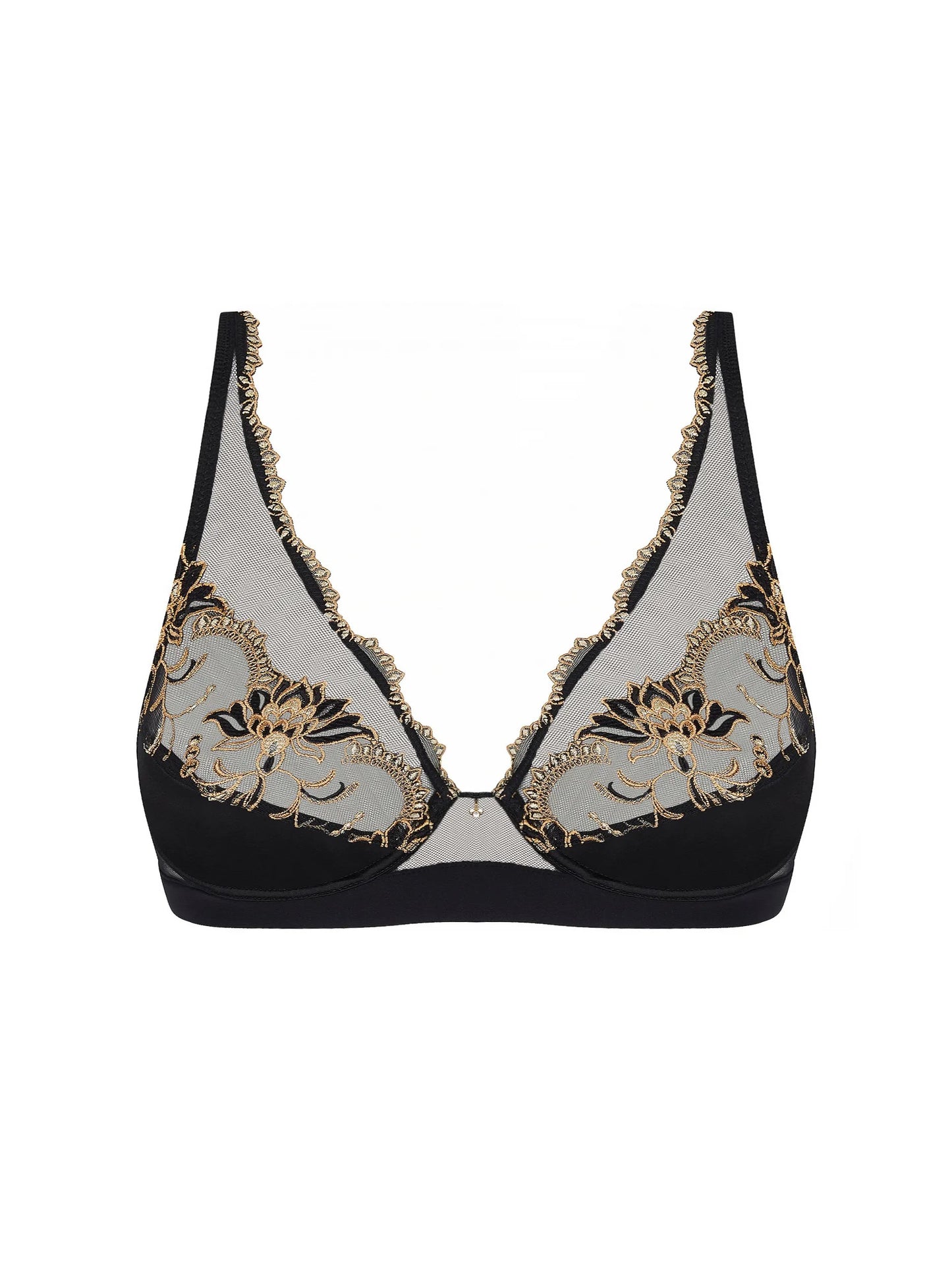 Eblouissante Icone Glam Triangle silk bra by Lise Chrmel.