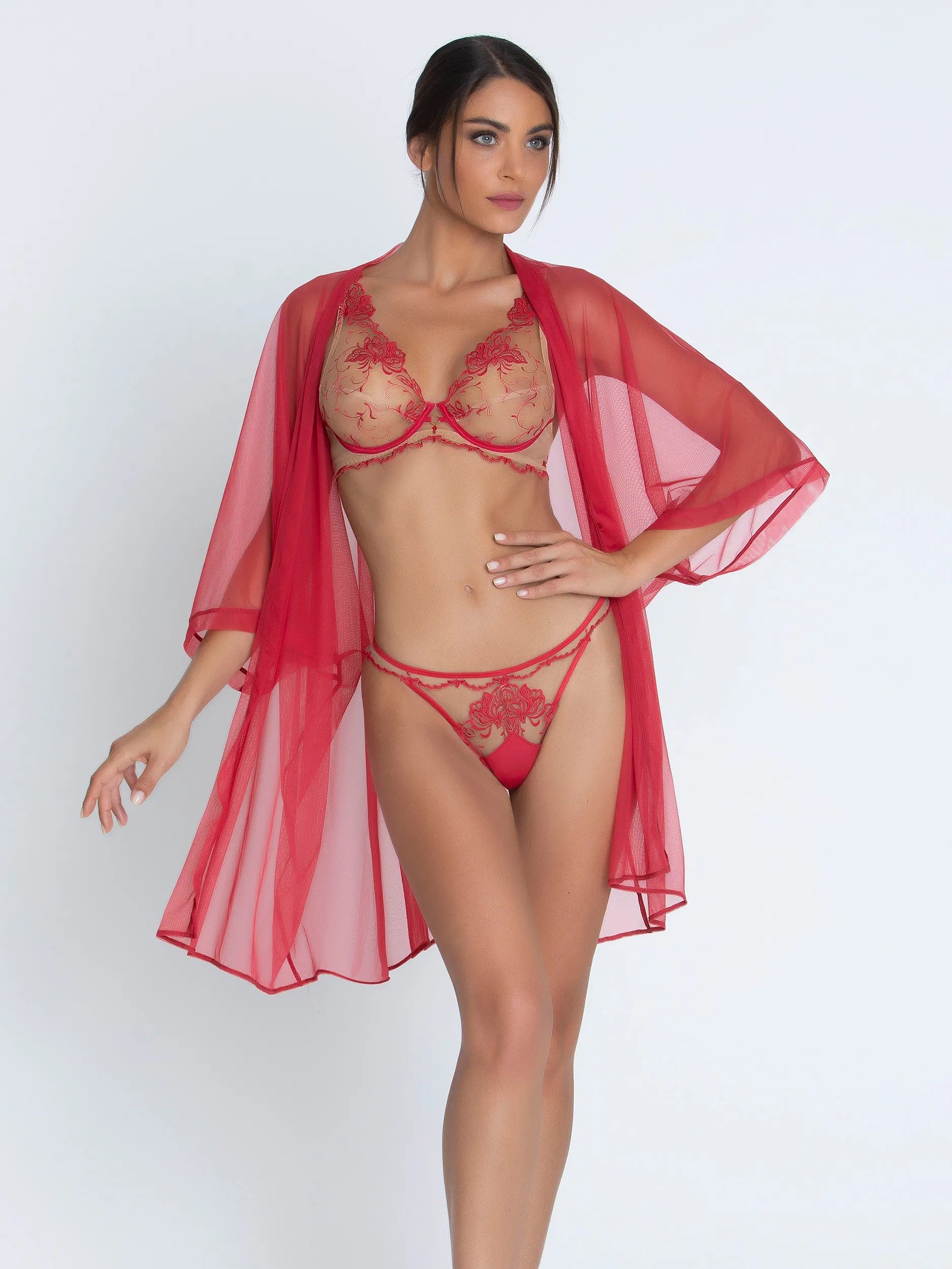 Eblouissant Eros sheer robe by Lise Charmel.