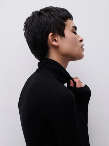 THERMO COMFORT Wool‑Silk Turtleneck Top