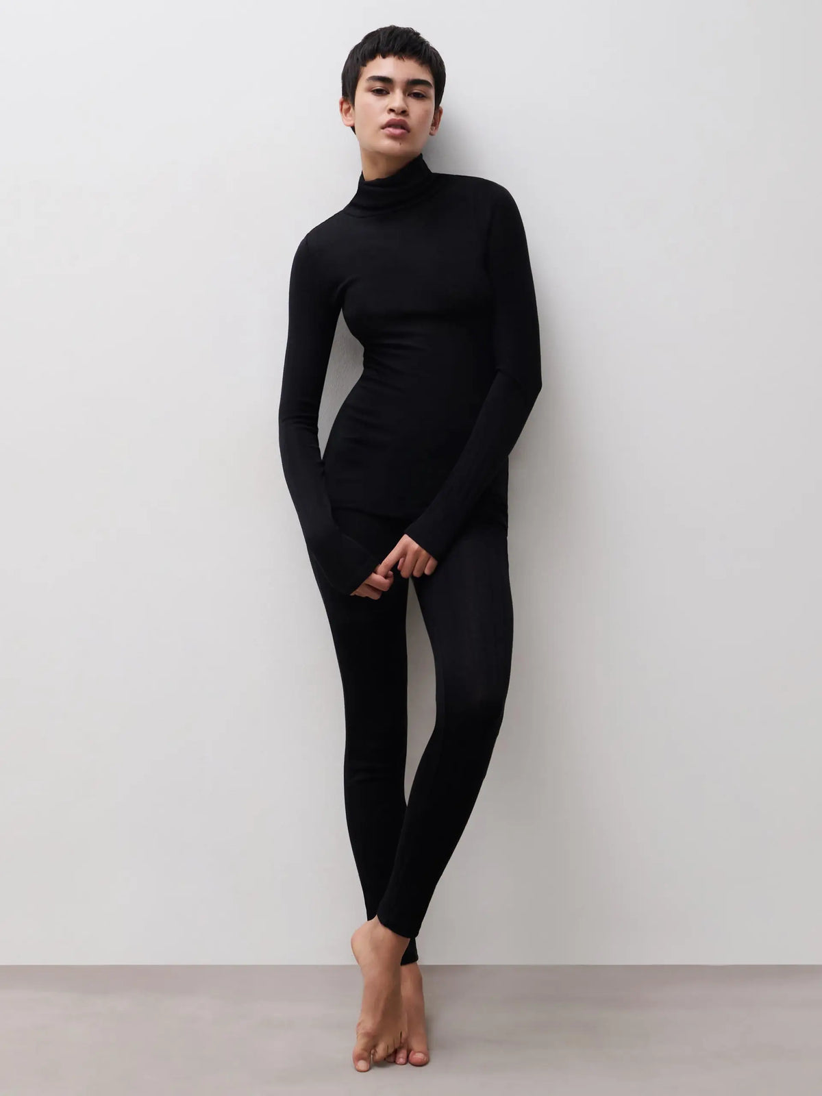 THERMO COMFORT Wool‑Silk Turtleneck Top