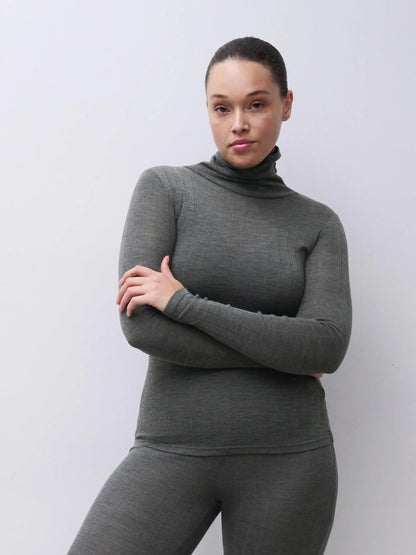 THERMO COMFORT Wool‑Silk Turtleneck Top