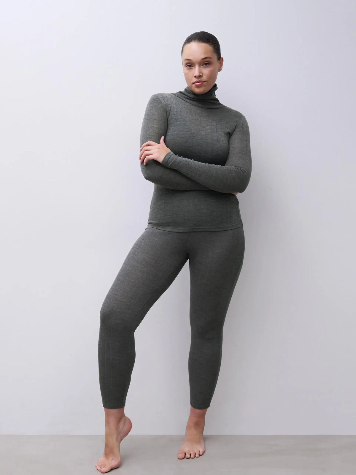 THERMO COMFORT Wool‑Silk Turtleneck Top