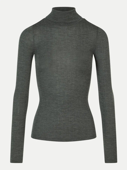THERMO COMFORT Wool‑Silk Turtleneck Top
