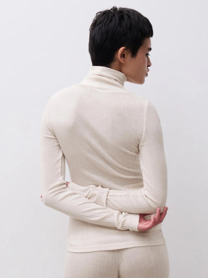 THERMO COMFORT Wool‑Silk Turtleneck Top