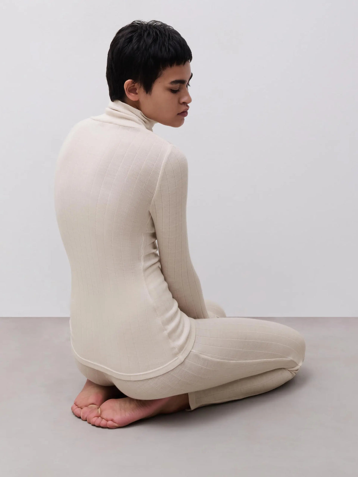 THERMO COMFORT Wool‑Silk Turtleneck Top