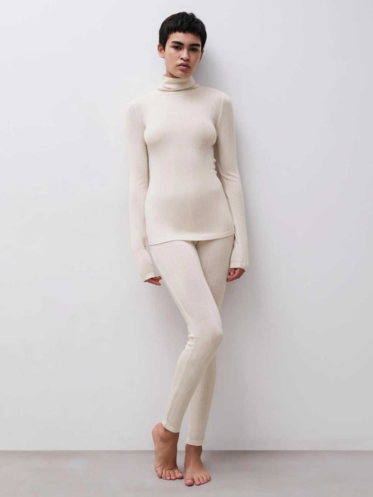 THERMO COMFORT Wool‑Silk Turtleneck Top