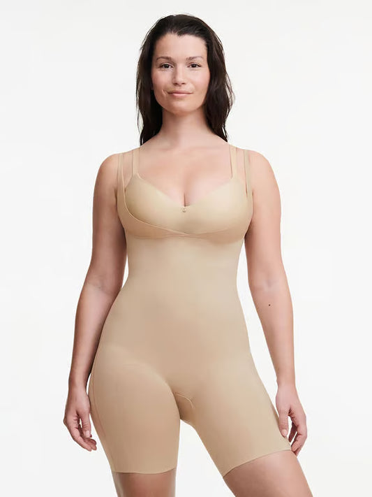 BASIC SHAPING Open Bust Mid‑Thigh Bodysuit