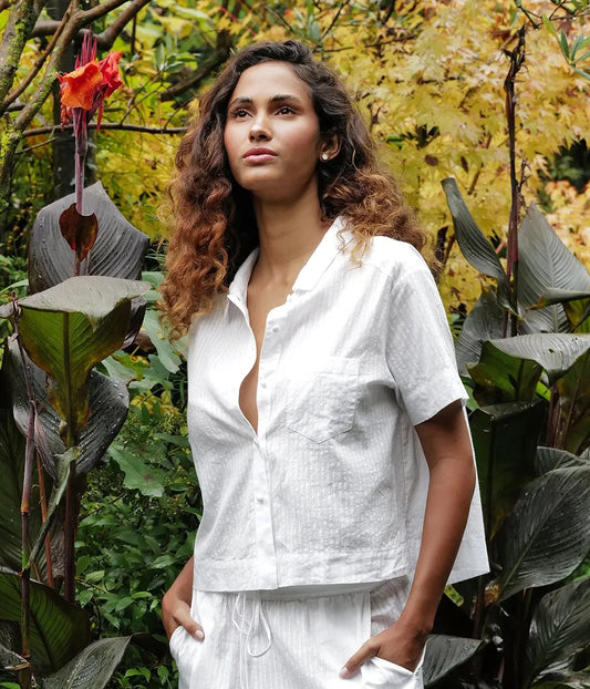 CHIC ET RELAX Short‑Sleeve Cotton Shirt