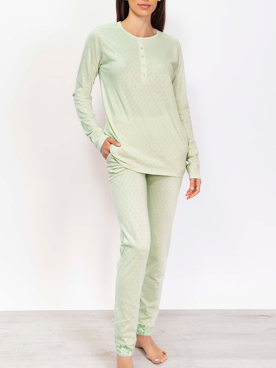 SIeLEI Italy Pointelle Long Sleeve PJ Set