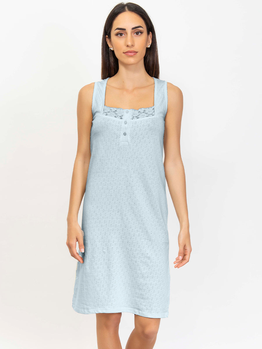 Pointelle Cotton Light Nightgown by SieLEI