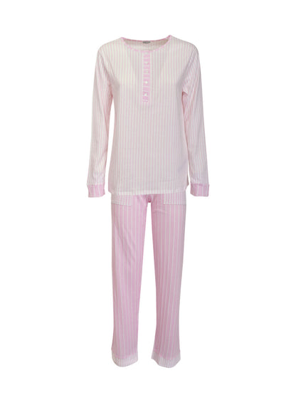 Long Sleeve Cotton Striped Pajamas Set