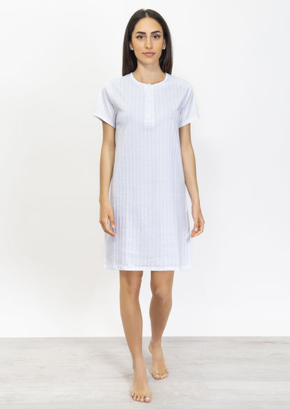Thin Cotton Striped Nightgown