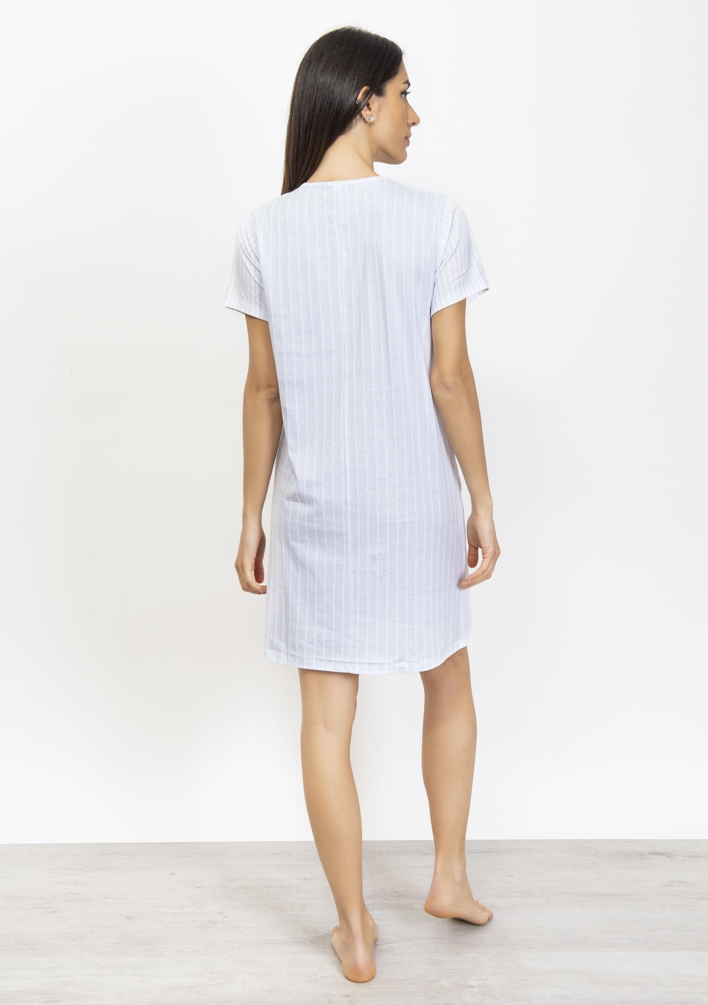 Thin Cotton Striped Nightgown