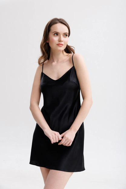 Classic Short Silk Slip Dress