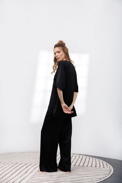 Bubble Silk Relaxed Pants