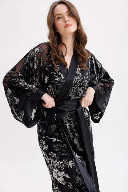 Long Silk Velvet Robe