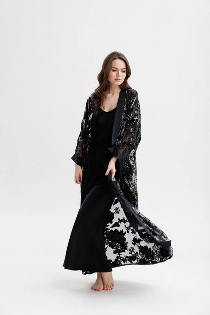 Long Silk Velvet Robe