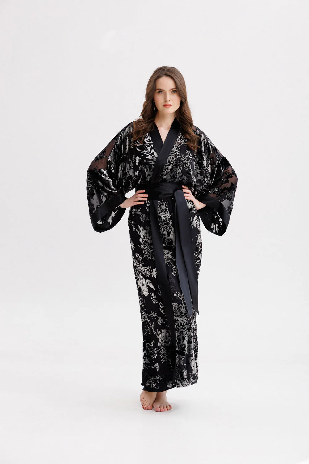 Long Silk Velvet Robe