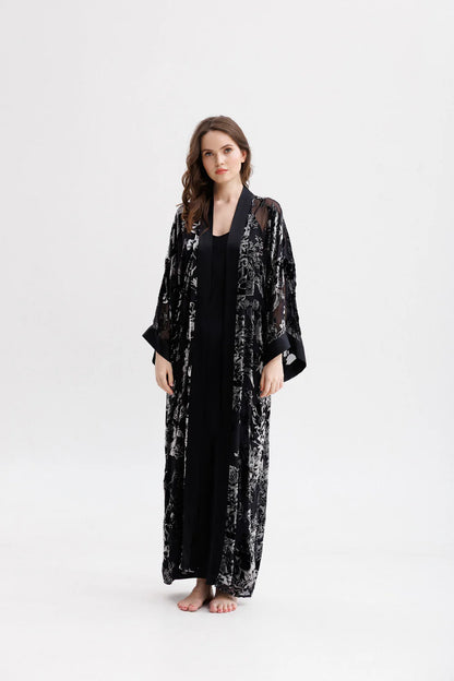 Long Silk Velvet Robe