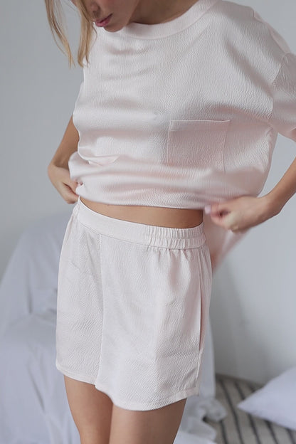 Bubble Silk Tee and Shorts Set