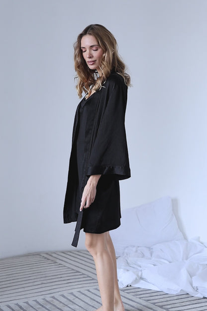 Bubble Silk Short Robe
