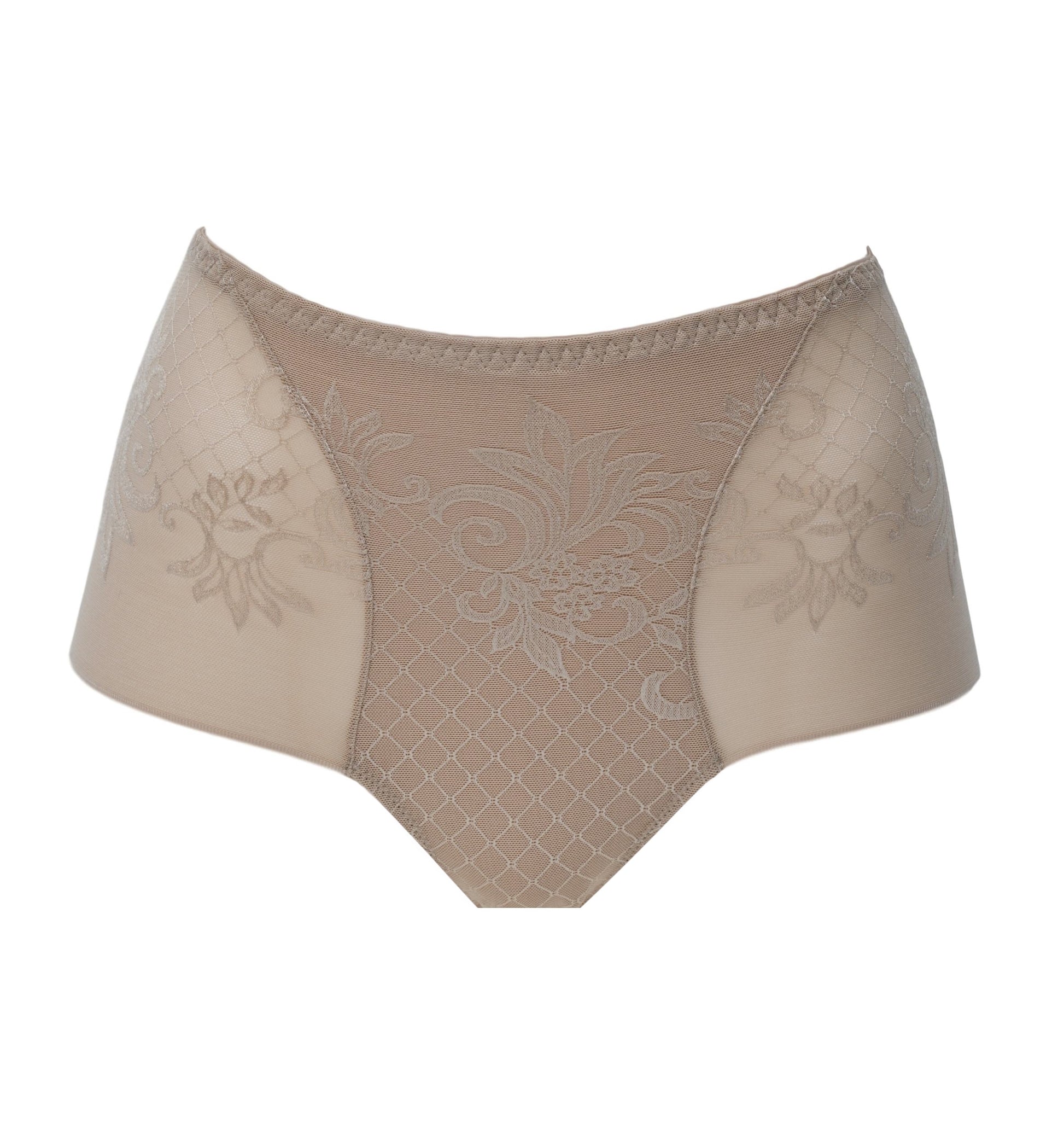This full-brief from the Free line by Italian brand Leilieve is exquisitely crafted from a delicate semi-sheer jacquard fabric featuring a harmonious blend of floral and geometric patterns. The ultra-thin and soft fabric is highly stretchy and offers superior comfort, making it perfect for all day wear.
