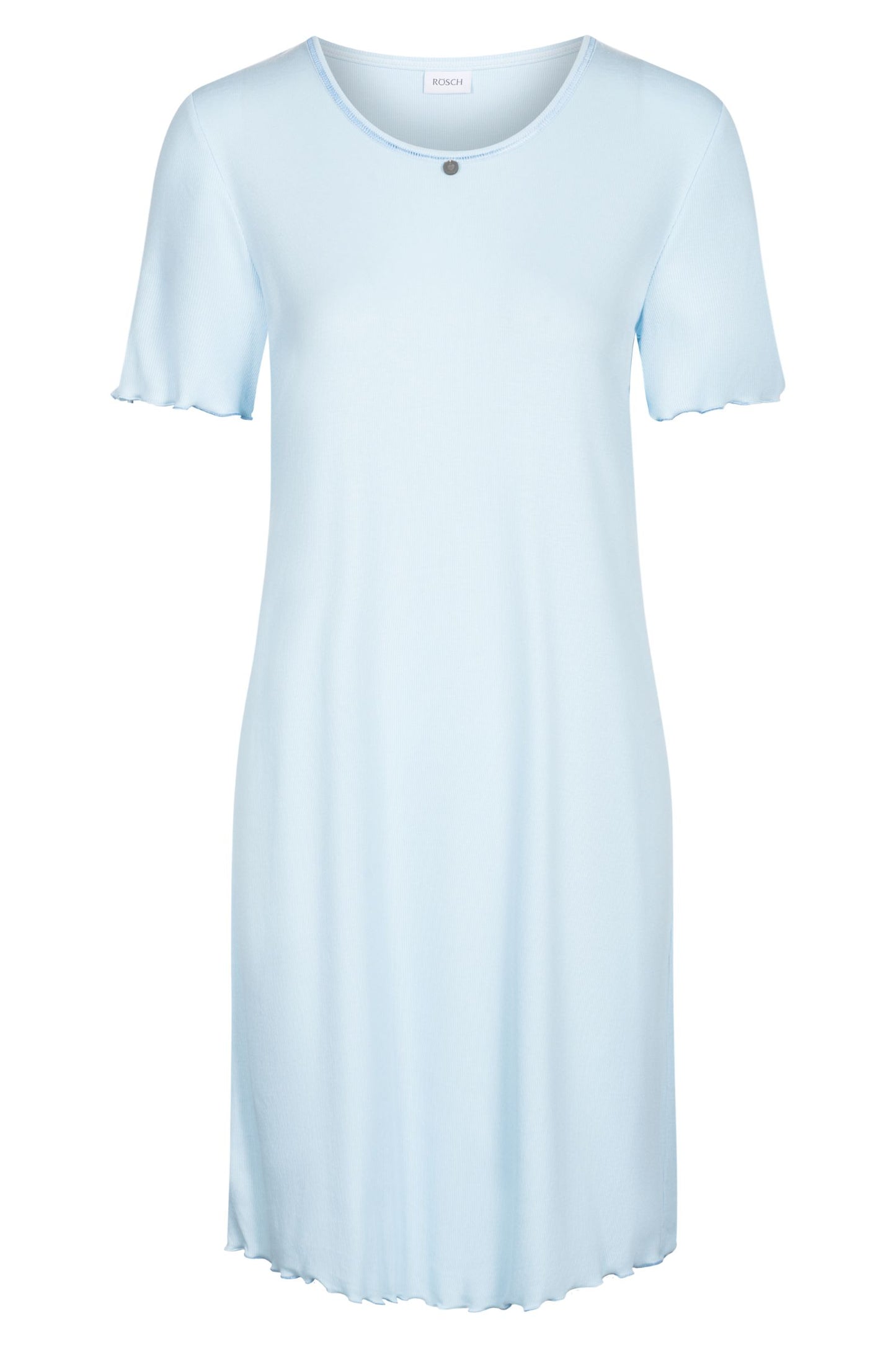 This smart casual nightgown from Rösch is composed of a light, soft, and elastic fine-rib fabric, a combination of cotton and modal that provides breathability, smoothness, and durability. The combination of the two fibers offers superior thermal regulation and superior comfort during sleep, as well as full freedom of movement for a precise fit.  Short sleeve  Round-neck with decorative detail