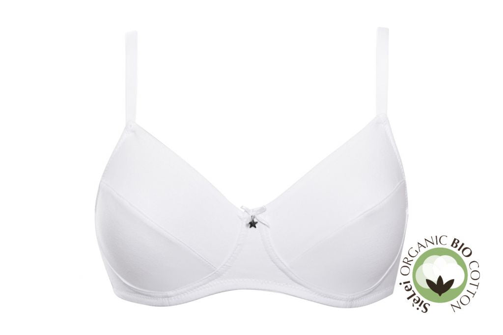 Wire-free, unpadded bra from the Organic Cotton line by SIéLEI from Italy.
