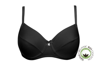 Organic Cotton Underwire Unpadded Bra from SIéLEI of Italy provides eco-sustainability in the form of handpicked organic cotton.