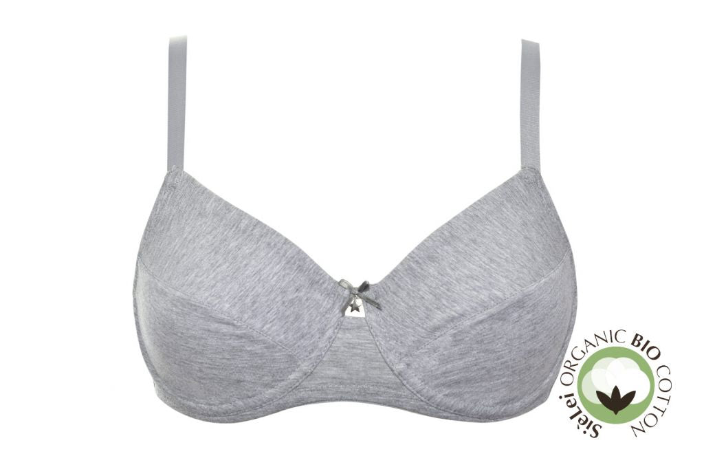 Organic Cotton Underwire Unpadded Bra from SIéLEI of Italy provides eco-sustainability in the form of handpicked organic cotton.