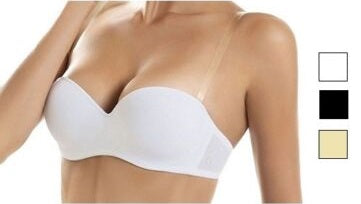 SIéLEI of Italy's Graduated Cup Strapless Bra boasts a seamless construction of lightweight microfiber fabric ideal for a variety of ensembles, offering a subtle and comfortable fit under any attire.
