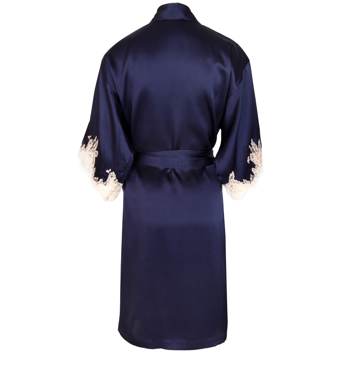 Navy blue luxury silk & embroidered robe by Lise Charmel at Di Moda Lingerie Toronto