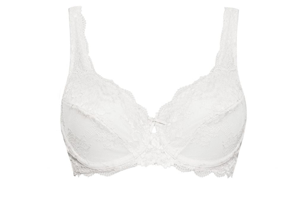 Lifeessentials11 LACE Full Cup Non-Padded Support Underwired Bra, Black &  White, Size 34-44, B-DD (DD, White, 36) : : Fashion
