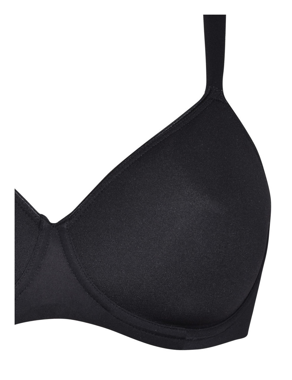 Black, underwire spacer cup bra from the Plus line by SIéLEI from Italy.